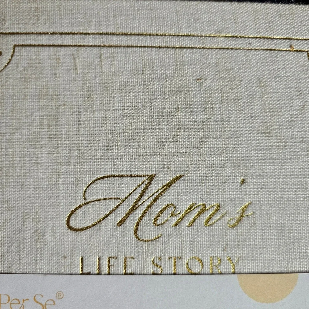 And Per Se Mom's Life Story Guided Journal Linen Gold Foil Memory Keepsake Book